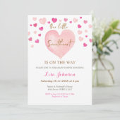 Roze Valentijn Baby shower Kaart (Staand voorkant)