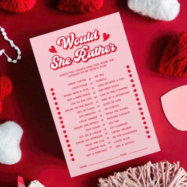 Roze Valentijn Baby shower zou ze liever spel (Creator heeft geüpload)