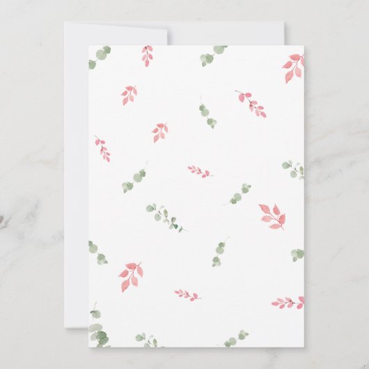 Roze Valentijn ballon Baby shower Kaart (Achterkant)