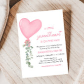 Roze Valentijn ballon Baby shower Kaart