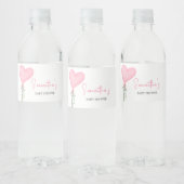 Roze Valentijn ballon Baby shower Waterfles Etiket (Flessen)