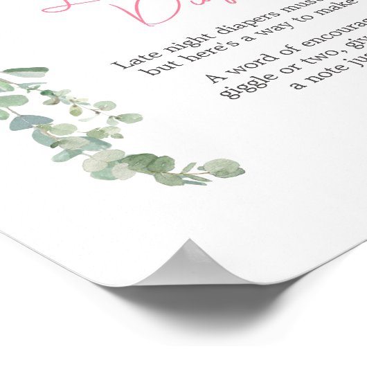 Roze Valentijn ballon late night luiers Poster (Hoek)