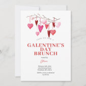 Roze Valentijn Brunch Dag Vriendschapsuitnodiging  Kaart (Voorkant)