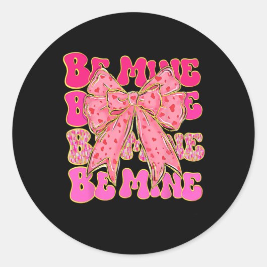 Roze Valentijn Coquette Hart Ronde Sticker (Voorkant)