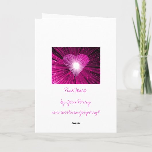 Roze Valentijn...de groet van mij Feestdagen Kaart (Achterkant)