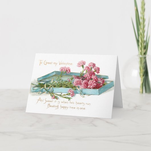  roze Valentijn Feestdagen Kaart (Voorkant)