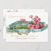  roze Valentijn Feestdagenkaart (Voorkant / Achterkant)