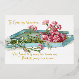 roze Valentijn Folie Feestdagenkaart