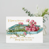  roze Valentijn Folie Feestdagenkaart (Staand Voorkant)