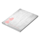 Roze Valentijn Gepersonaliseerd Notitieblok (Linkerzijde)