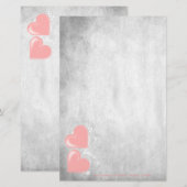 Roze Valentijn Gepersonaliseerde artikelen Briefpapier (Voorkant / Achterkant)
