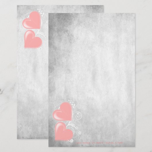 Roze Valentijn Gepersonaliseerde artikelen Briefpapier (Voorkant / Achterkant)