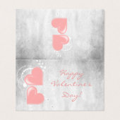 Roze Valentijn Gevouwen Kaart (Buitenkant ongevouwen)