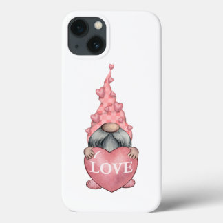 Roze Valentijn Gnoom met hart Clipart Case-Mate iPhone Case