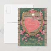 roze Valentijn hart CC0832 Scrapbook Feestdagenkaart (Voorkant / Achterkant)