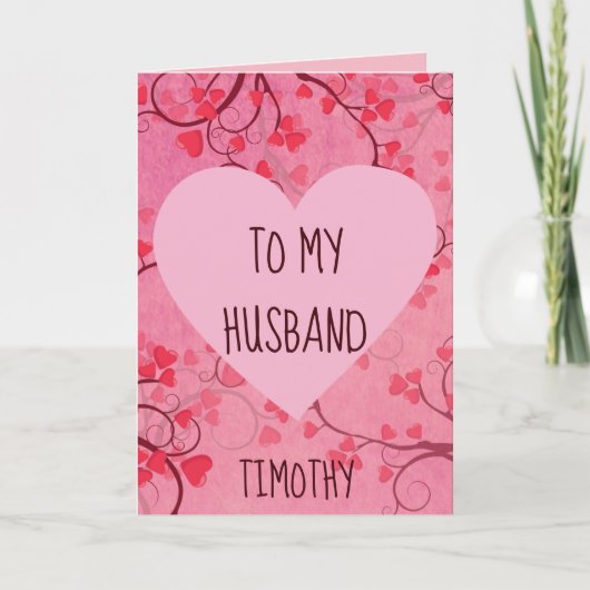 Roze Valentijn Hart voor een geweldige man Feestdagen Kaart (Voorkant)