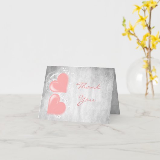 Roze Valentijn Hartelijk dank Kaart (Gele Bloem)