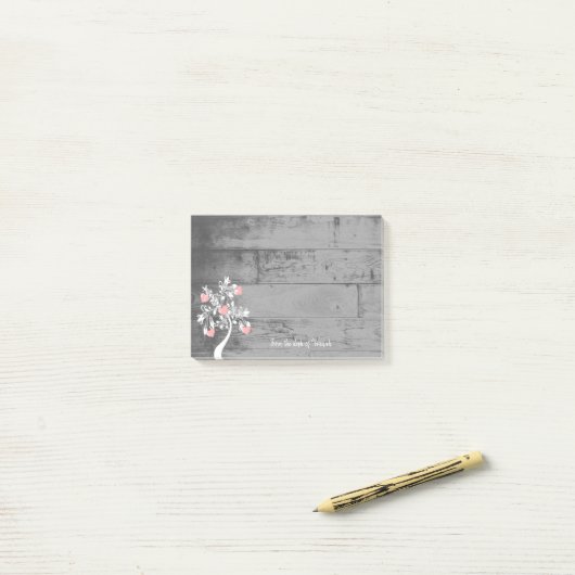 Roze Valentijn Harten - Aangepaste notities Post-it® Notes (Op bureau)