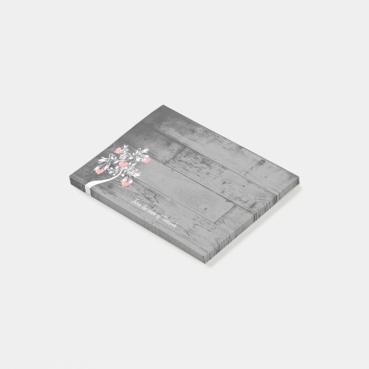 Roze Valentijn Harten - Aangepaste notities Post-it® Notes (Schuin)