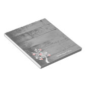 Roze Valentijn Harten Boom Gepersonaliseerd Notiti Notitieblok (Schuin)