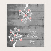 Roze Valentijn Harten Boom Gevouwen Kaart (Buitenkant ongevouwen)