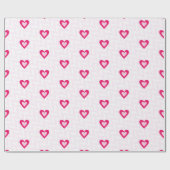 ROZE VALENTIJN HARTEN CADEAUPAPIER (Vlak)