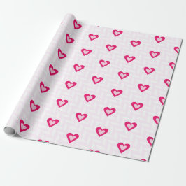 ROZE VALENTIJN HARTEN CADEAUPAPIER