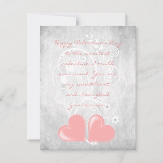 Roze Valentijn Harten Flat Note Kaart Notitiekaartje (Voorkant)