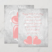 Roze Valentijn Harten Flat Note Kaart Notitiekaartje (Voorkant / Achterkant)