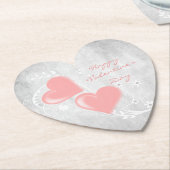 Roze Valentijn Harten Onderzetter papier (Gekanteld)