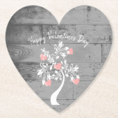 Roze Valentijn — Harten Onderzetter papier (Voorkant)