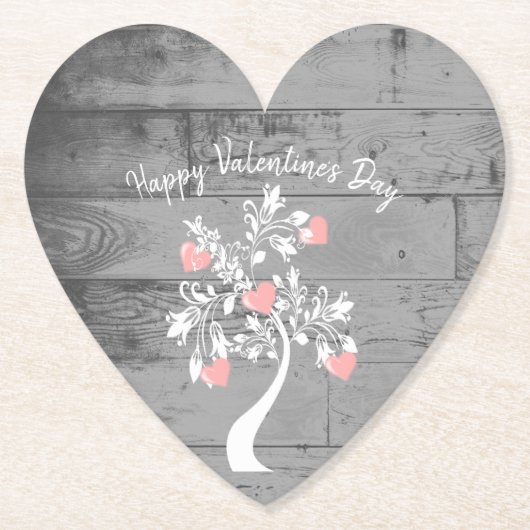 Roze Valentijn — Harten Onderzetter papier (Voorkant)