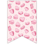 Roze Valentijn Harten Verjaardagsfeestdecor Vlaggetjes (Eerste vlag)