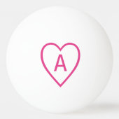 Roze Valentijn Hartlijn met Monogram Initiaal Pingpongbal (Achterkant)