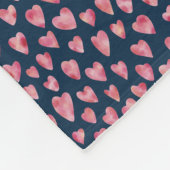 Roze Valentijn Heart Fleece Blanket (Hoek)