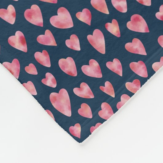 Roze Valentijn Heart Fleece Blanket (Hoek)