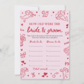 Roze Valentijn Hoe oud waren de bruid en bruidegom Kaart (Voorkant)