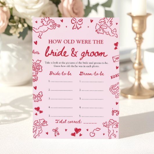 Roze Valentijn Hoe oud waren de bruid en bruidegom Kaart