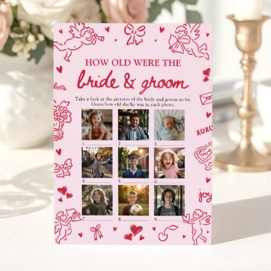 Roze Valentijn Hoe oud waren de bruid en bruidegom Kaart