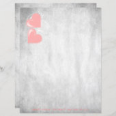 Roze Valentijn hoort gepersonaliseerde papieren bl (Voorkant / Achterkant)