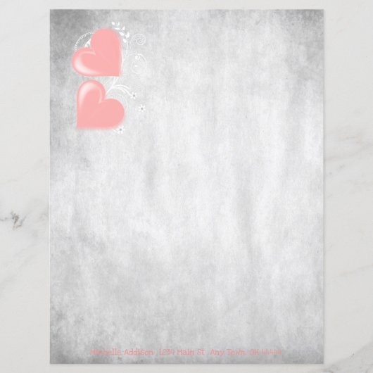 Roze Valentijn hoort gepersonaliseerde papieren bl (Voorkant)