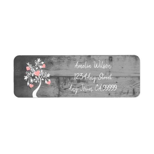 Roze Valentijn Hoorten het Etiket van het Adres va (Voorkant)