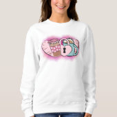 Roze Valentijn Koffie Mok Doodle Sweatshirt (Voorkant)