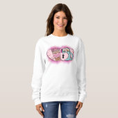 Roze Valentijn Koffie Mok Doodle Sweatshirt (Voorkant volledig)