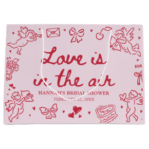 Roze Valentijn Liefde is in de Lucht Bruidsfeest Groot Cadeauzakje