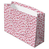 Roze Valentijn Love Heart patroon Groot Cadeauzakje (Achterkant Gekanteld)