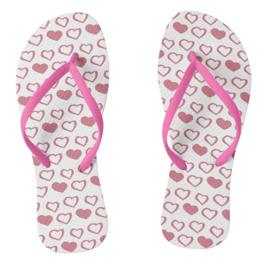 Roze Valentijn Love Pattern Teenslippers (Voetbed)