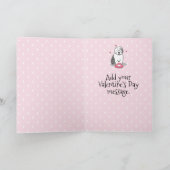 Roze Valentijn Oud Engels Sheepdog Dog Grey 1 Fun Kaart (Binnen)