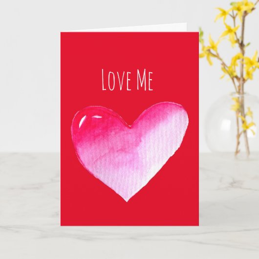 Roze valentijn pop kunst kaart (Gele Bloem)