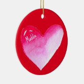 Roze valentijn pop kunst keramisch ornament (Rechts)